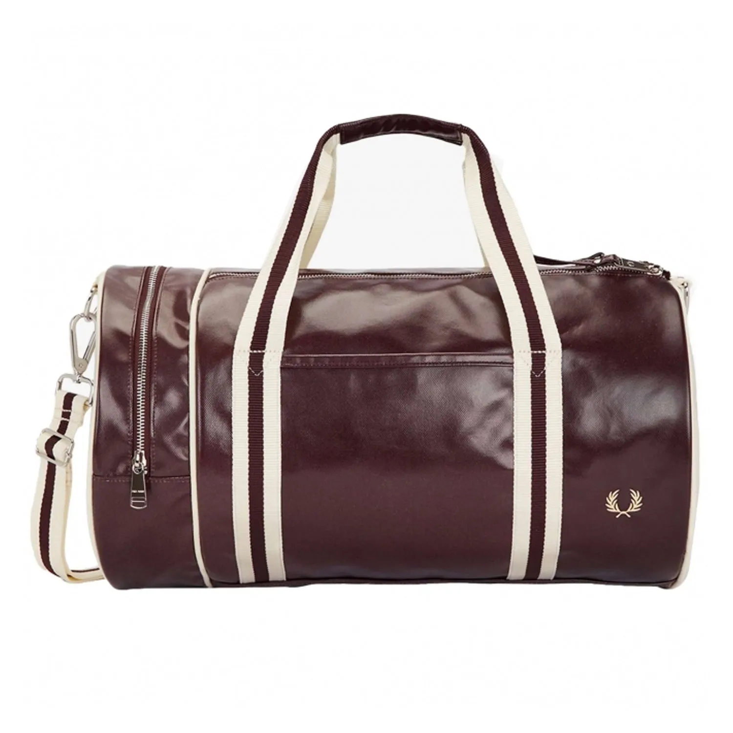 Classic Barrel Bag Oxblood Ecru sold by RAGAZZI