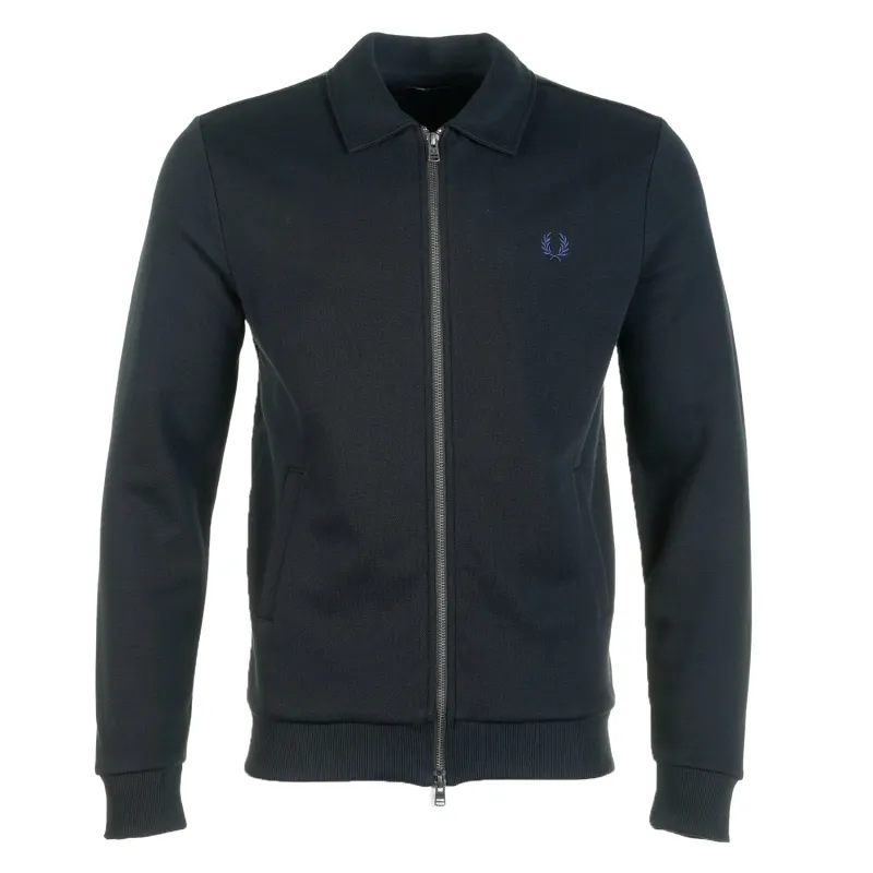 Zip Through Collared Sweatshirt Black made by Fred Perry