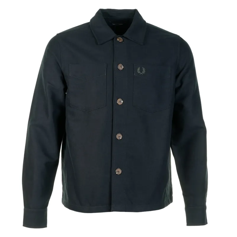 Twill Overshirt Black made by Fred Perry