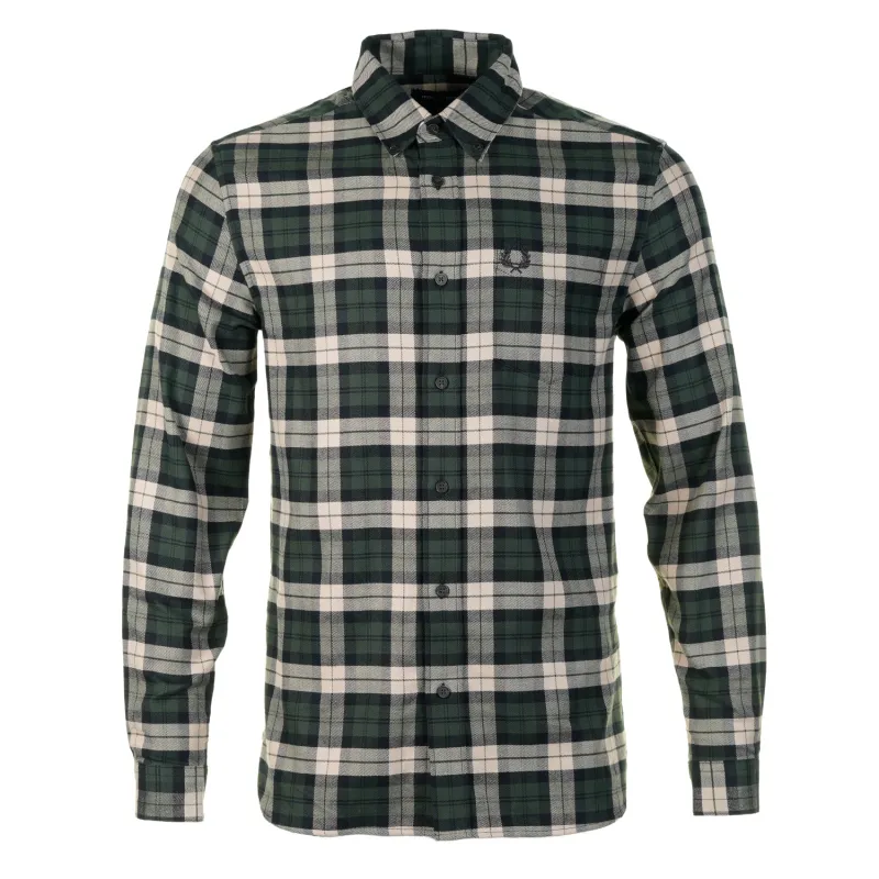 Long Sleeve Brushed Twill Tartan Shirt Court Green sold by RAGAZZI