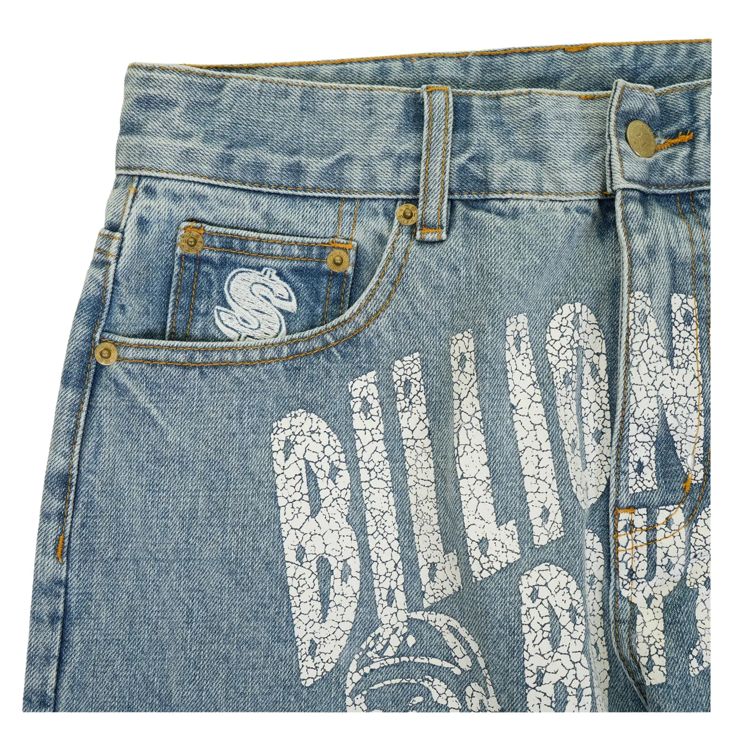 Arch Logo Denim Pants Light Wash Blue sold by RAGAZZI product image thumbnail 3