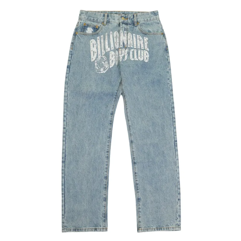 Arch Logo Denim Pants Light Wash Blue sold by RAGAZZI