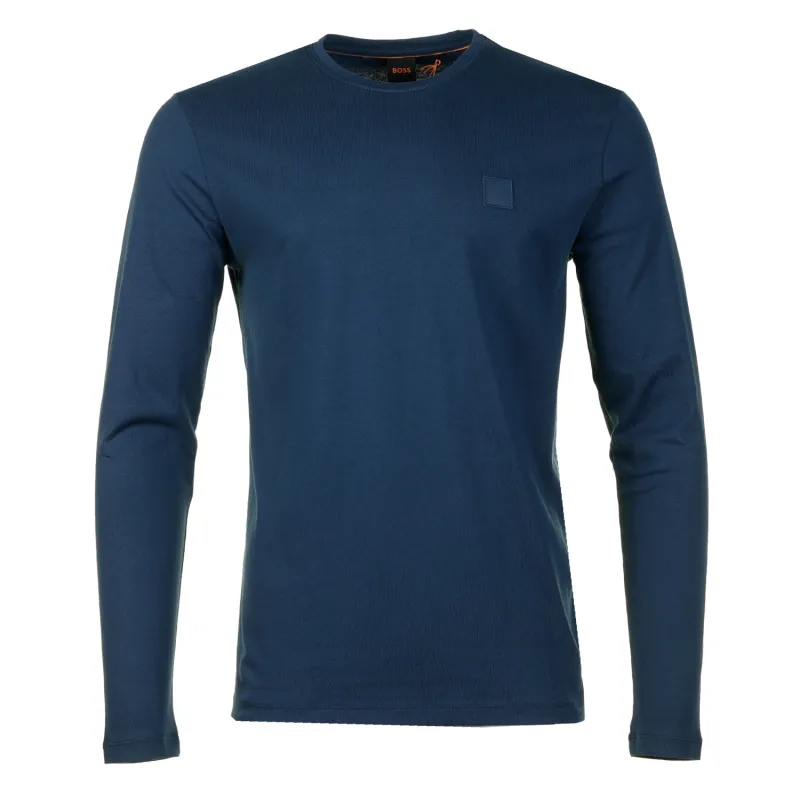 Tacks Long Sleeve T Shirt Dark Blue made by BOSS ORANGE