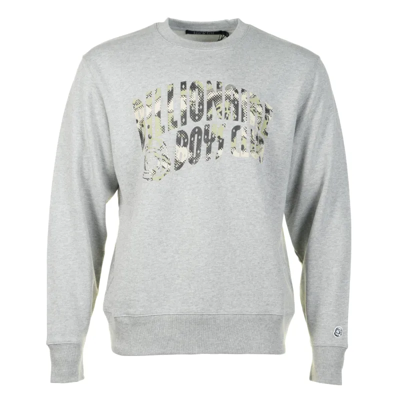 Camo Fill Arch Logo Crewneck Sweatshirt Heather Grey made by Billionaire Boys Club