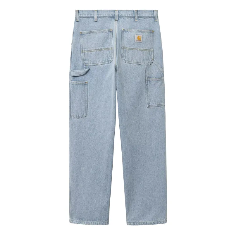 Single Knee Pant Blue Heavy Stone Bleached sold by RAGAZZI