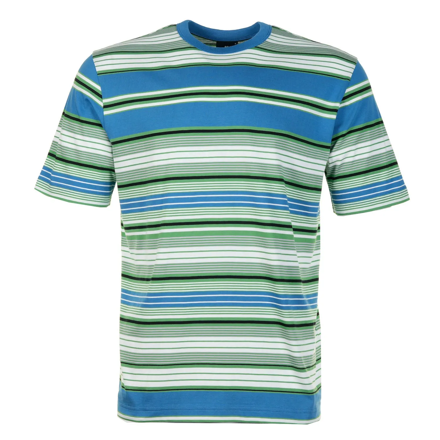 Casual Fit Stripe T Shirt Cobalt Blue / Green sold by RAGAZZI
