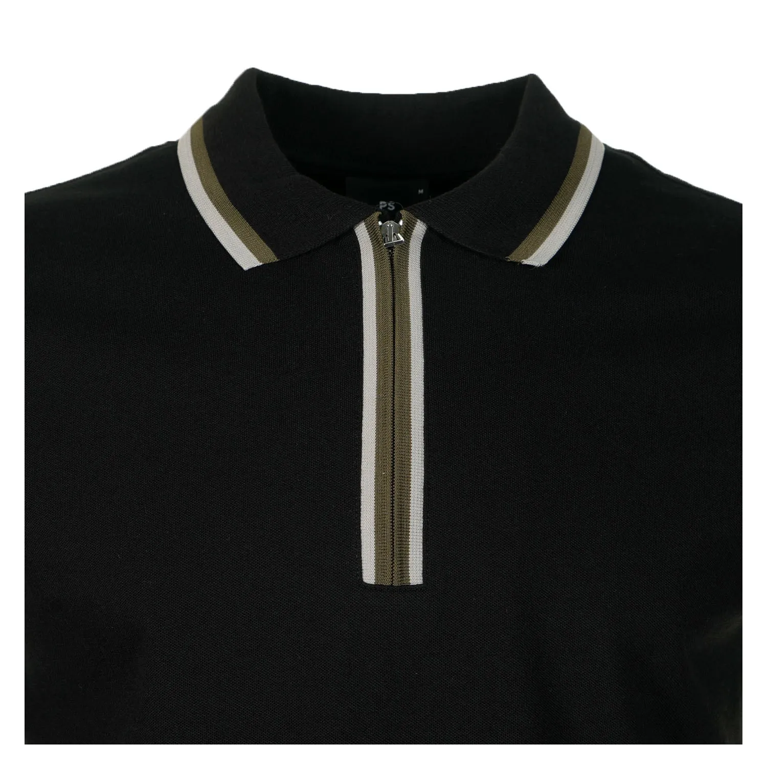 Regular Fit Short Sleeve Placket Detail Zip Polo Shirt Black sold by RAGAZZI product image thumbnail 3
