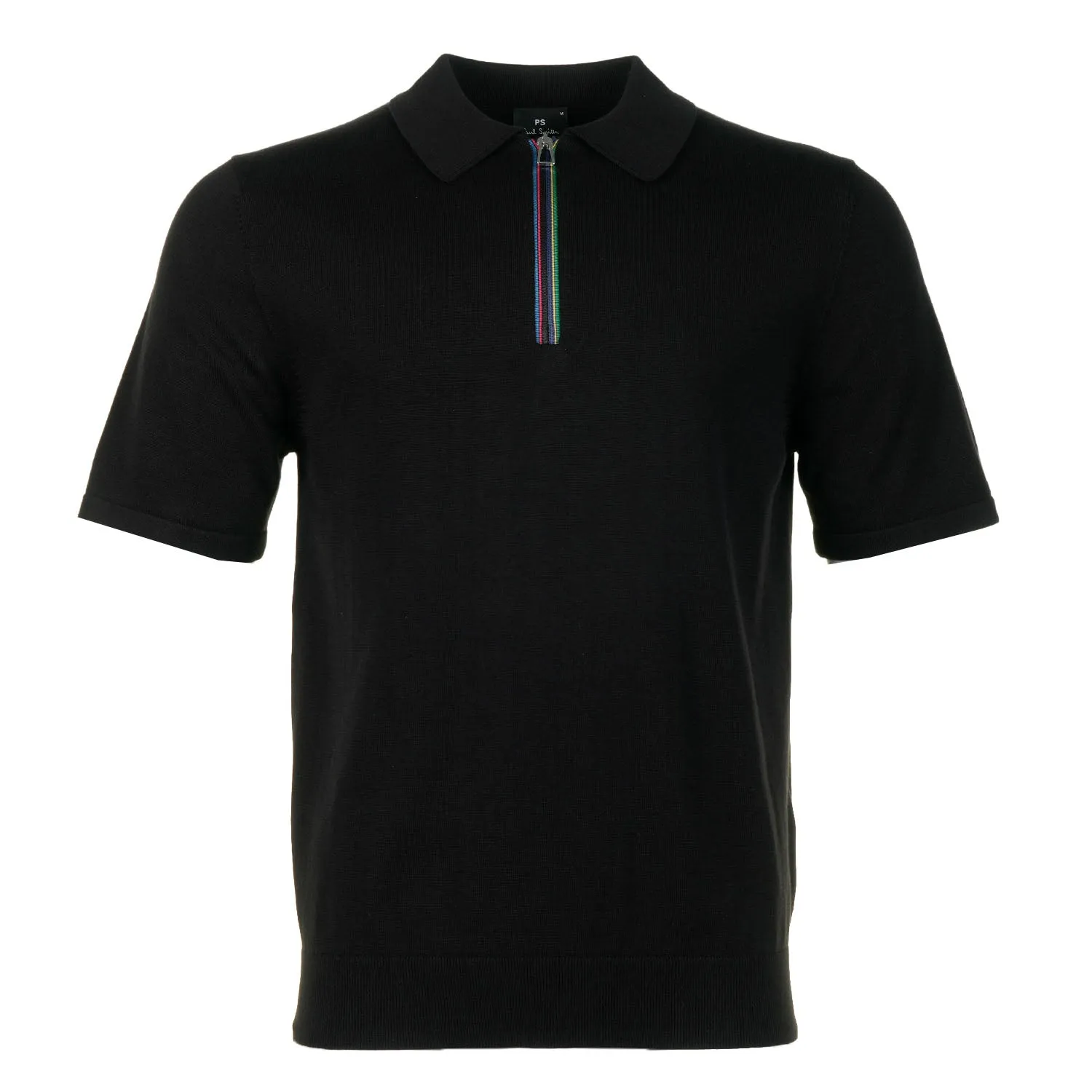 Sport Stripe Knitted Short Sleeve Polo Shirt Black sold by RAGAZZI