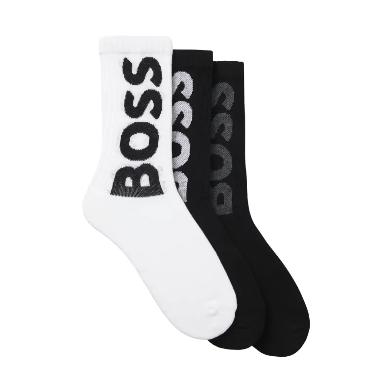 3 Pack QS Rib Logo 960 Black White made by RAGAZZI