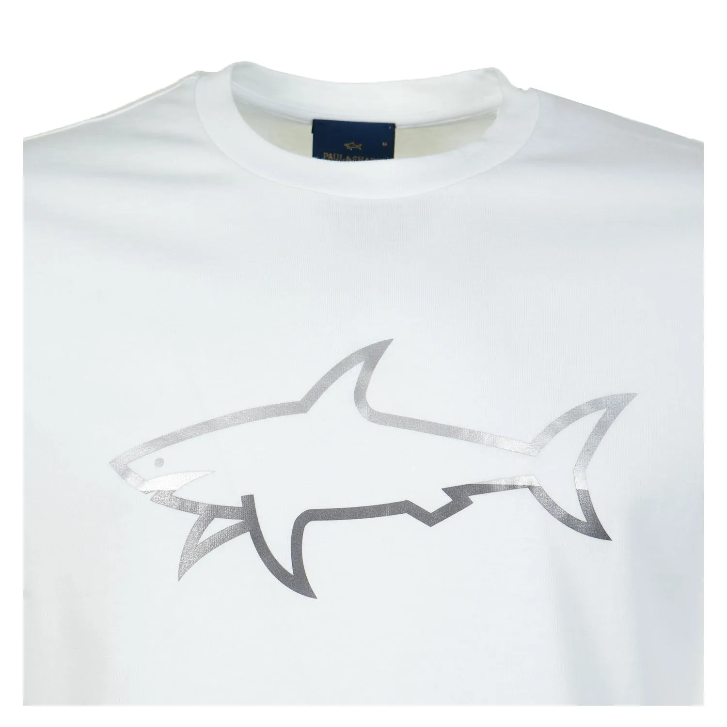 Short Sleeve Shark Logo T Shirt White sold by RAGAZZI product image thumbnail 3