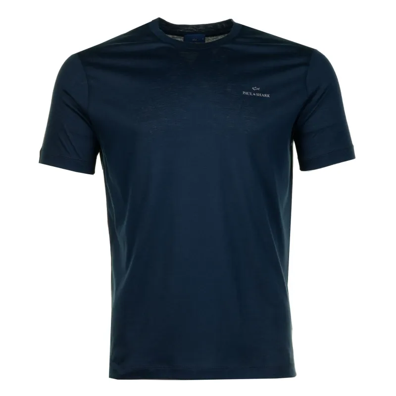 Short Sleeve Silver Small Logo T Shirt Navy sold by RAGAZZI