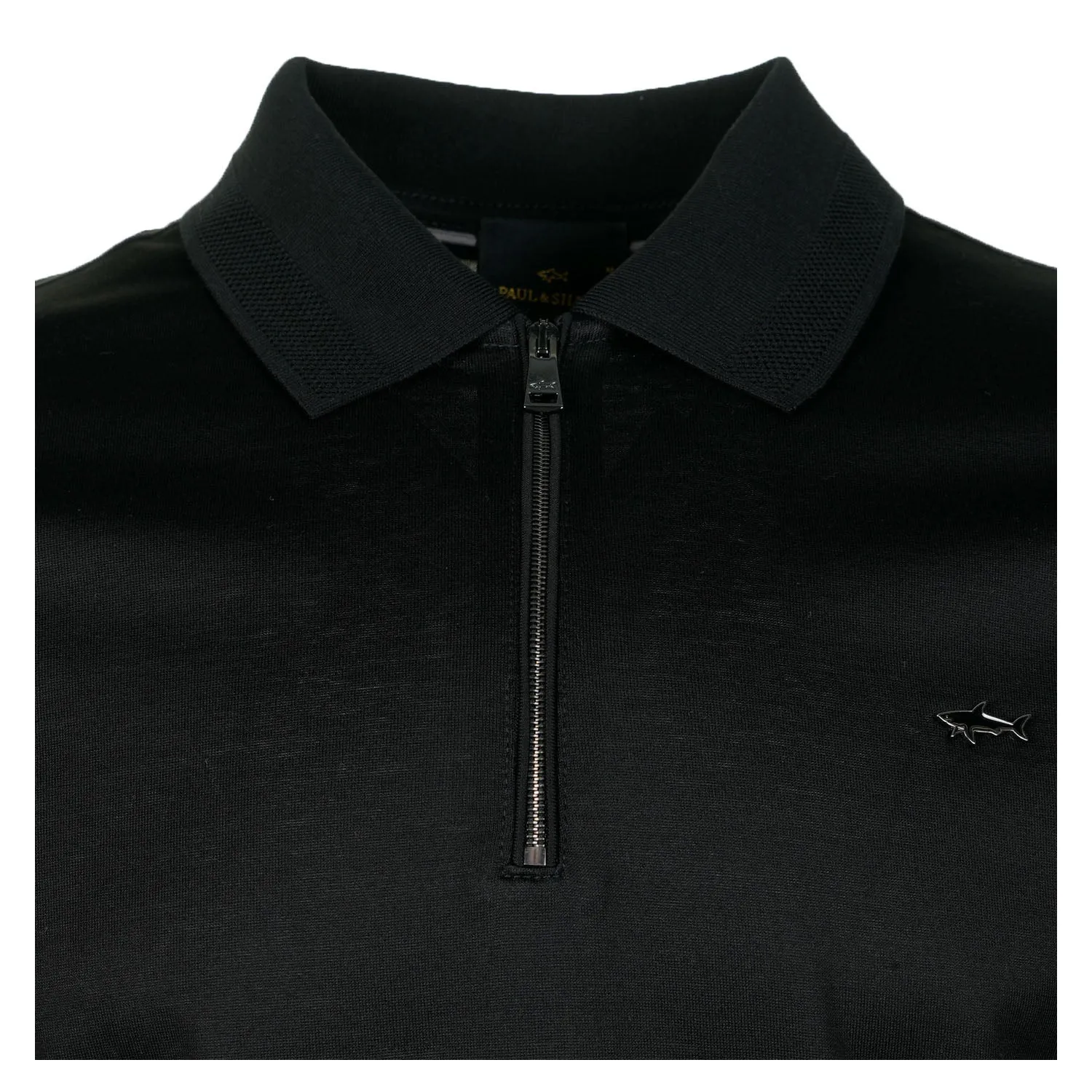 Short Sleeve Metal Shark Logo Zip Polo Shirt Black sold by RAGAZZI product image thumbnail 3