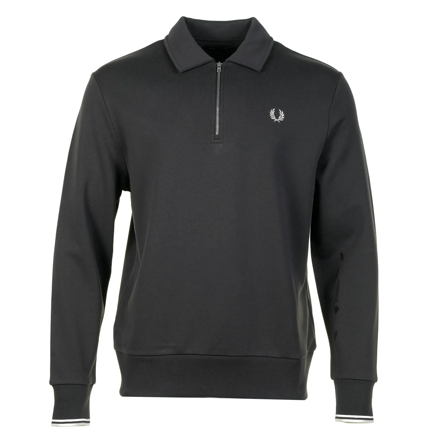 Half Zip Collared Sweatshirt Anchor Grey sold by RAGAZZI