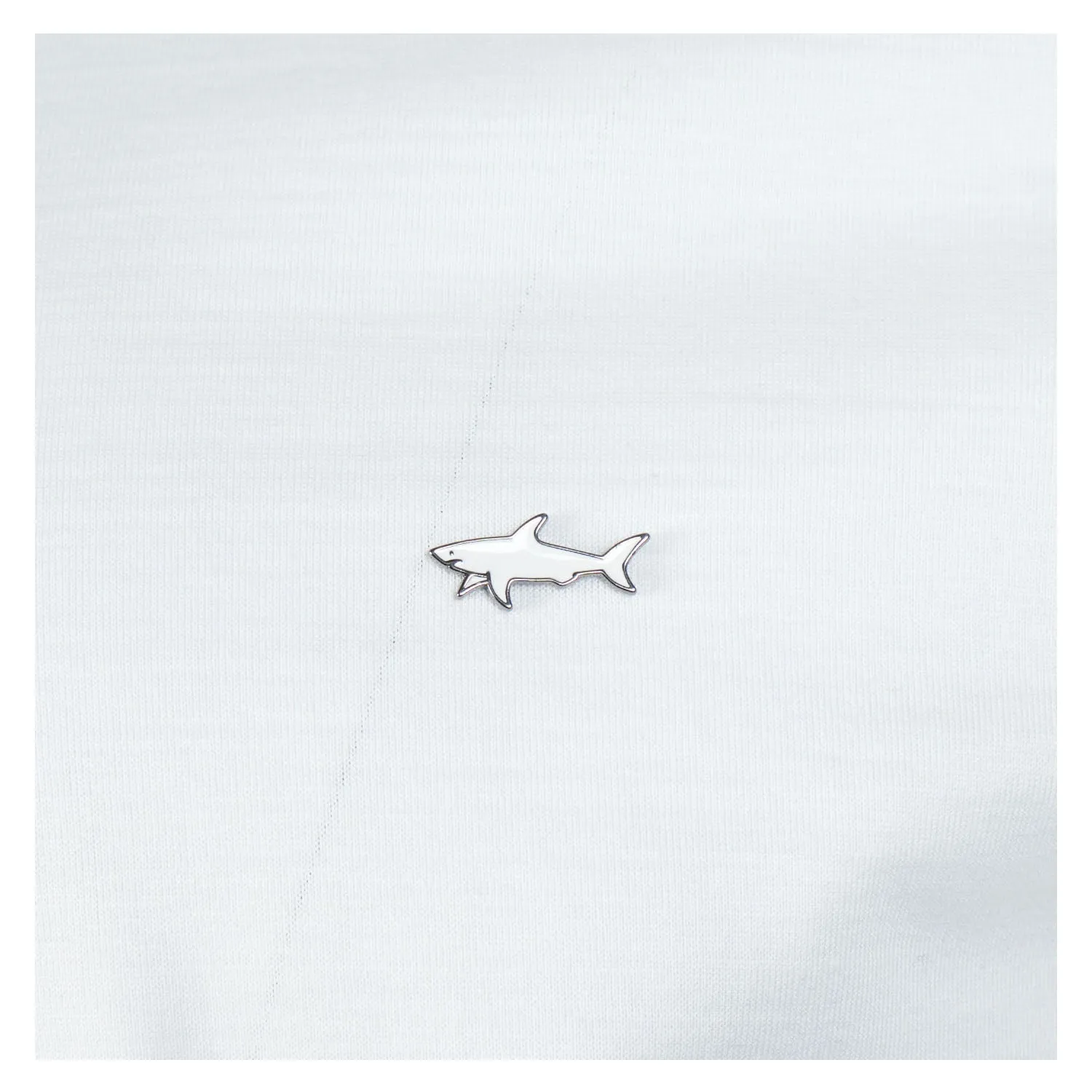 Short Sleeve Metal Shark Logo Zip Polo Shirt White sold by RAGAZZI product image thumbnail 4