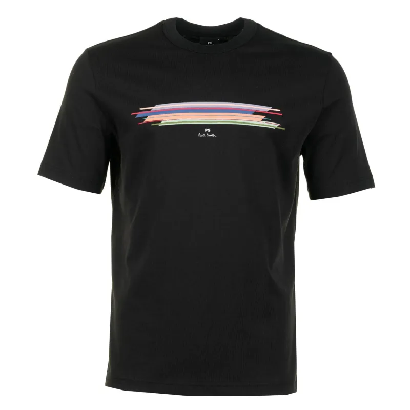 Casual Fit Stripe Short Sleeve T Shirt Black sold by RAGAZZI