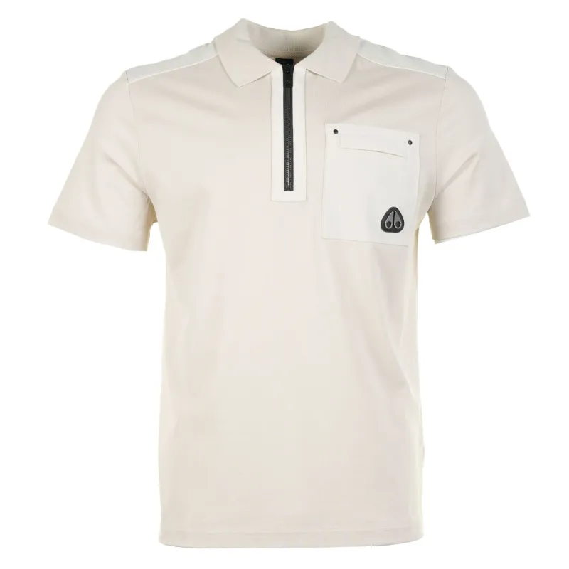 Short Sleeve Dalon Polo Shirt Alabaster made by Moose Knuckles