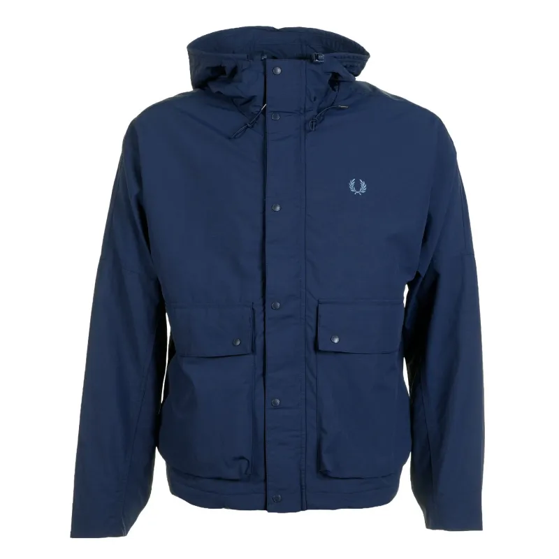 Cropped Ripstop Parka Tennis Blue made by Fred Perry