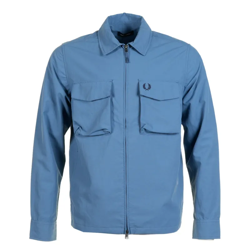 Ripstop Pocket Overshirt Ace Blue made by Fred Perry