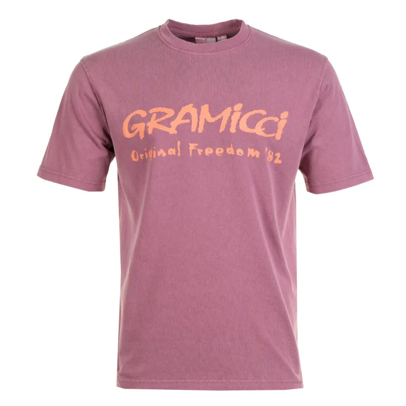 Freedom Tee Pigment Dyed Red made by Gramicci