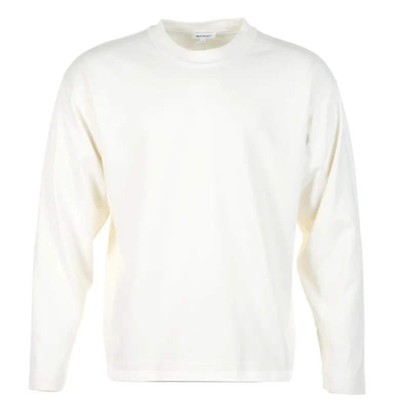 Isefjord Compact Cotton Long Sleeve T Shirt Ecru made by Norse Projects