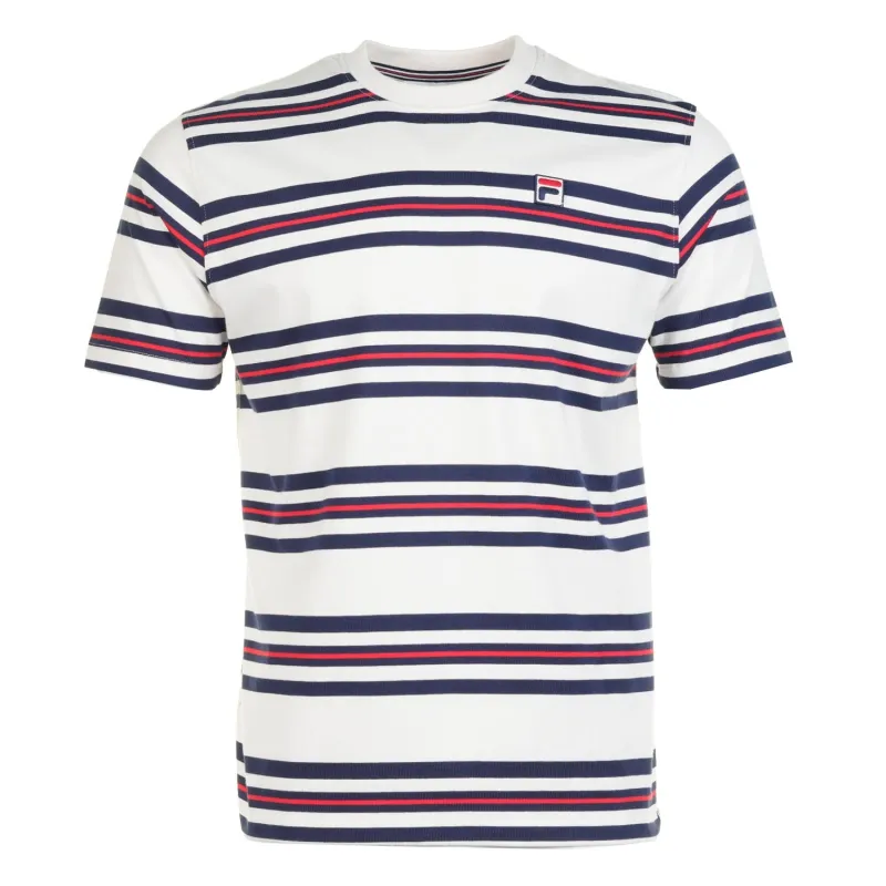 Cesare Yarn Dye Stripe Tee Gardenia made by Fila
