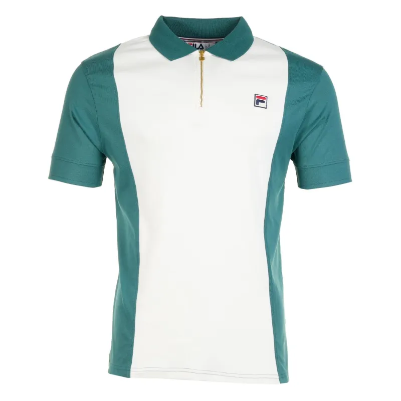 Pierro Short Sleeve Zip Polo Mediterranea Gardenia sold by RAGAZZI