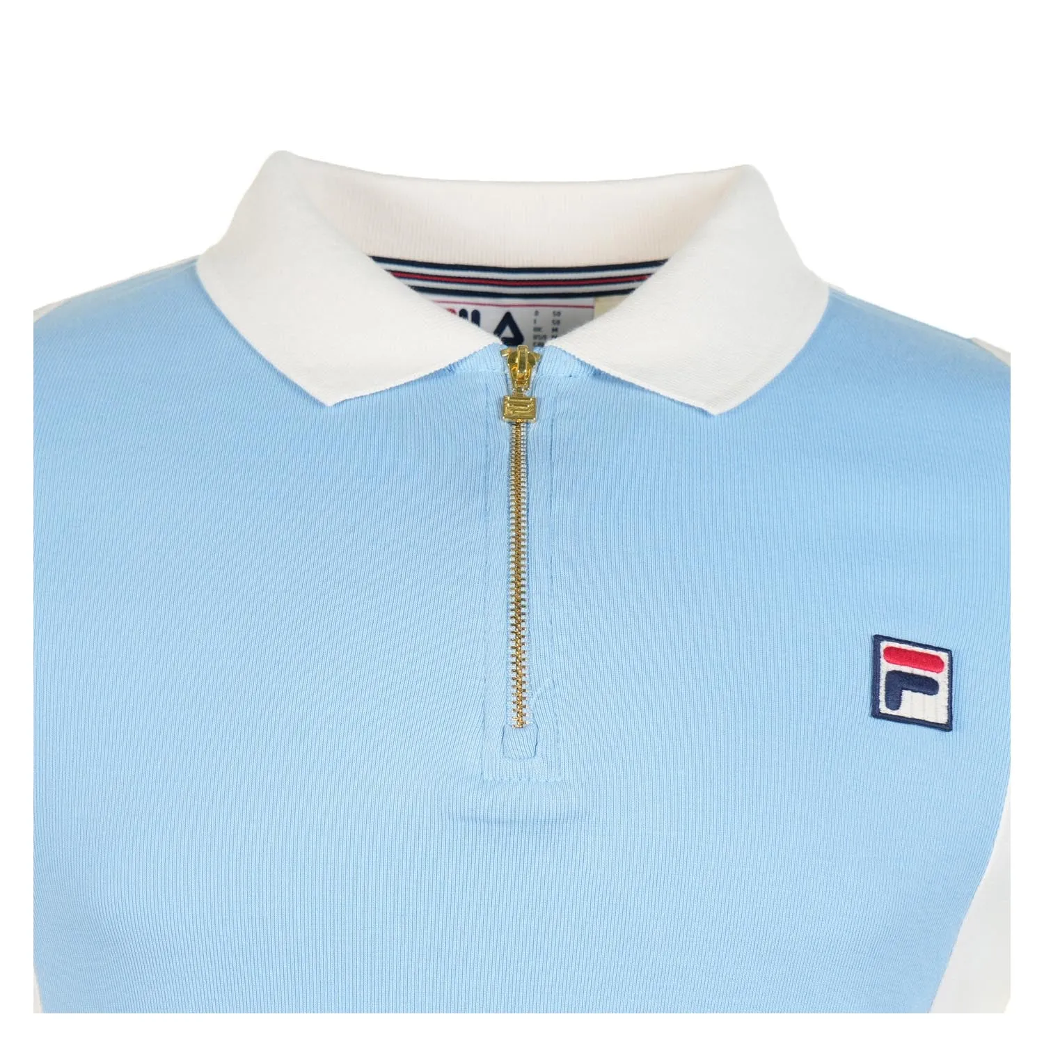 Pierro Short Sleeve Zip Polo Gardenia Frozen FJord sold by RAGAZZI product image thumbnail 3