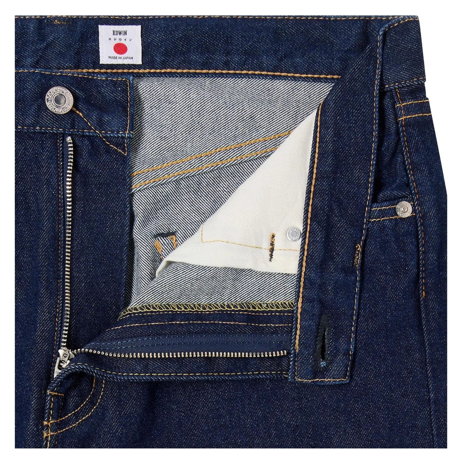 Regular Straight Jeans Kaihara Pure Indigo Opened Denim Blue Rinsed sold by RAGAZZI product image thumbnail 3