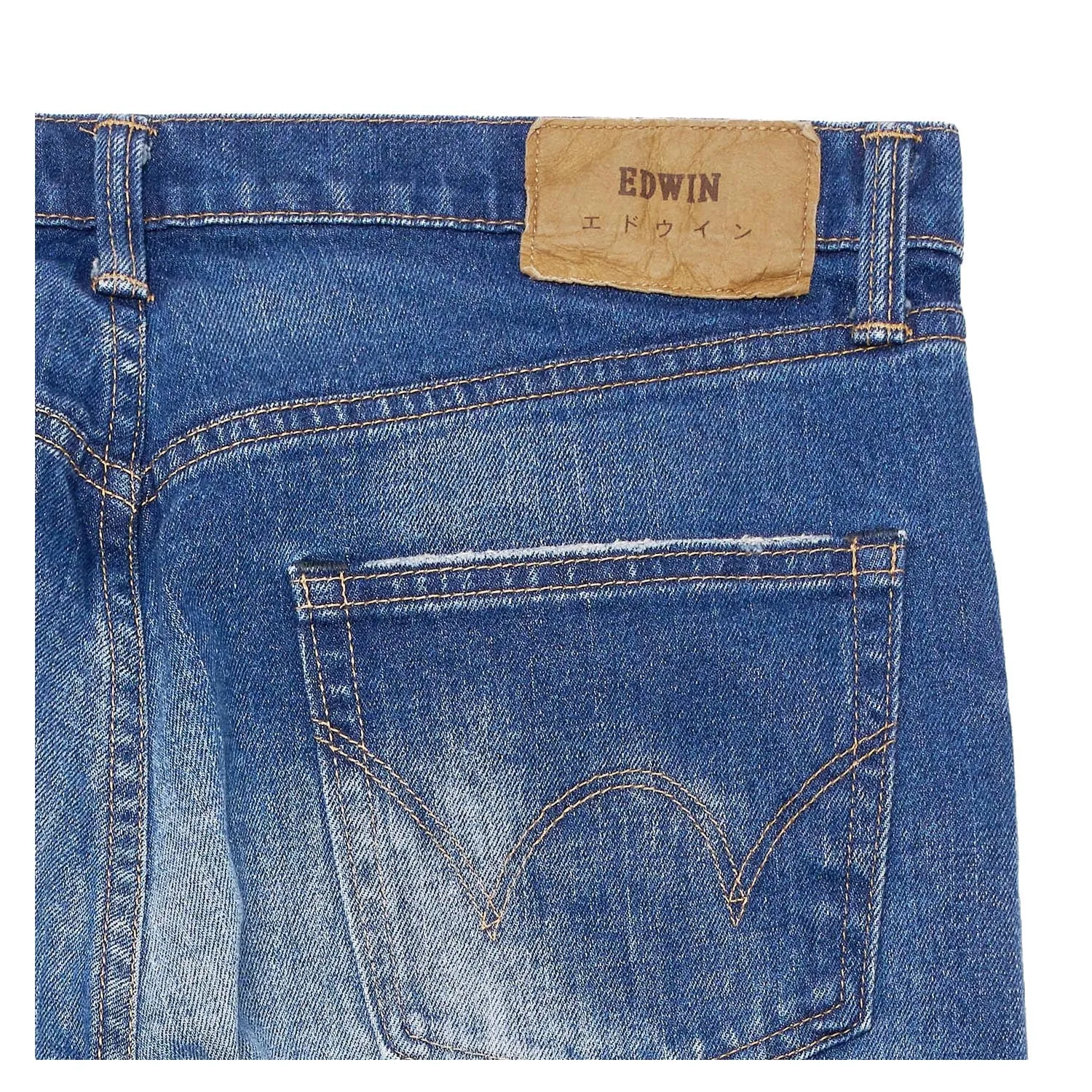 Regular Tapered Jeans Kaihara Stretch 017J Blue Mid Dark Used sold by RAGAZZI product image thumbnail 4