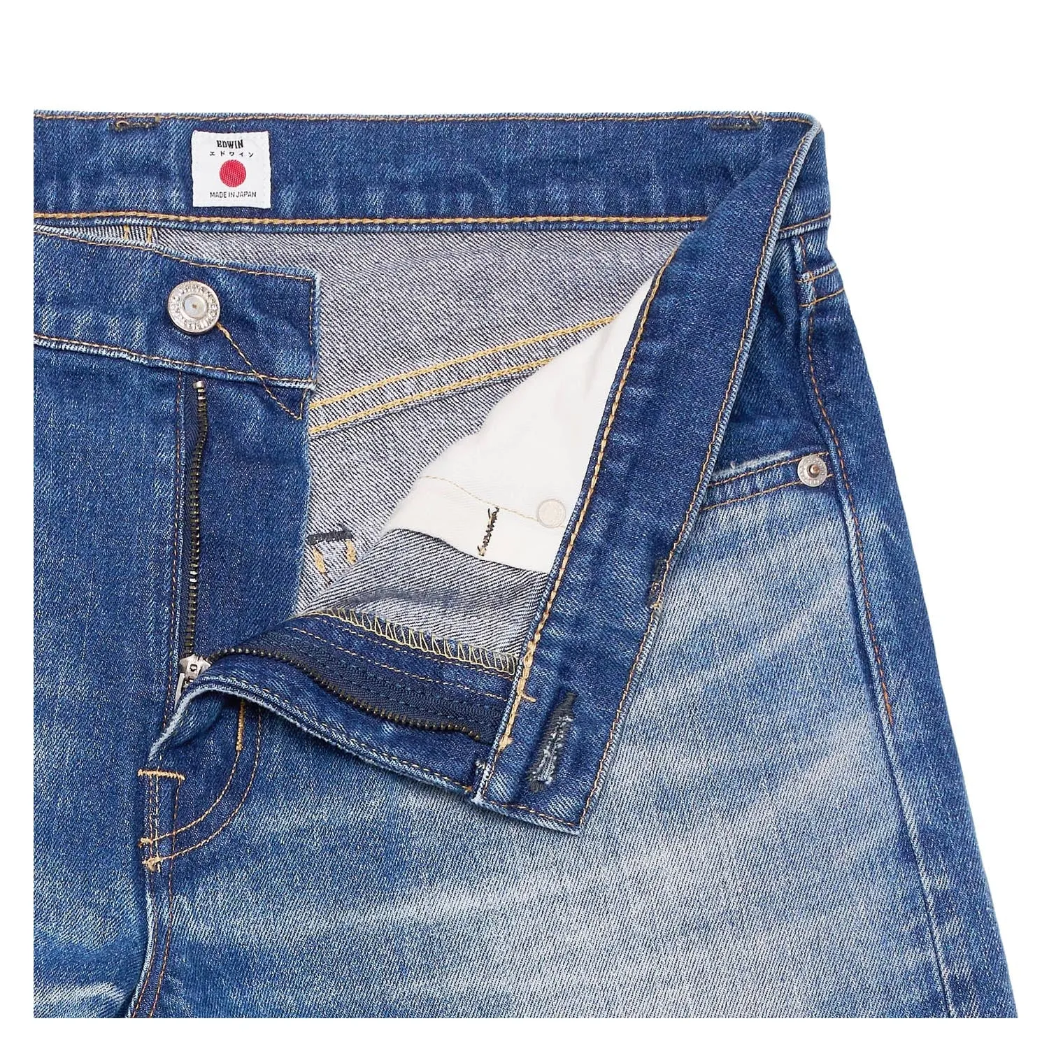 Regular Tapered Jeans Kaihara Stretch 017J Blue Mid Dark Used sold by RAGAZZI product image thumbnail 3