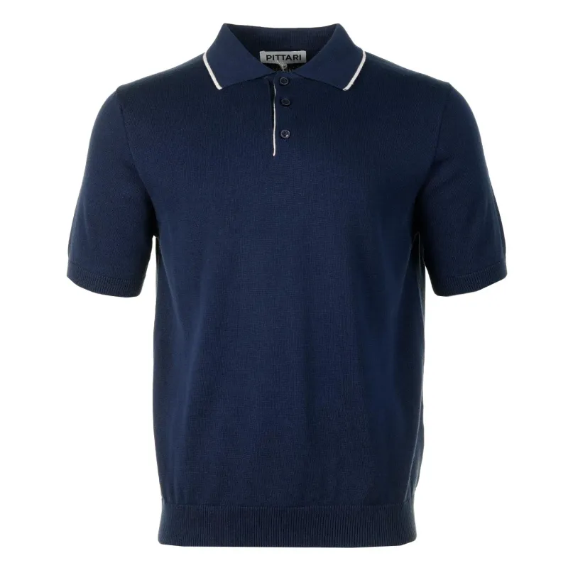 SS Knitted Polo Shirt Tipping Vega Ecru made by RAGAZZI
