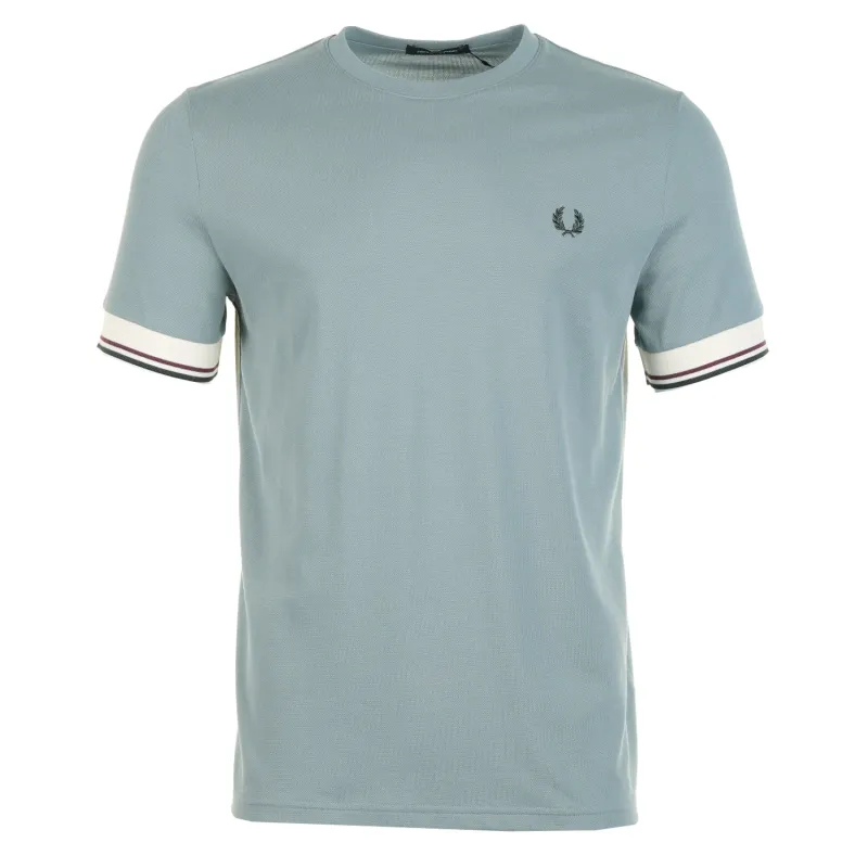 Tipped Cuff Pique T Shirt Stockport Blue made by Fred Perry