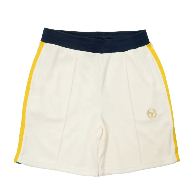 Monte Velour Shorts Gardenia / Maritime Blue made by Sergio Tacchini