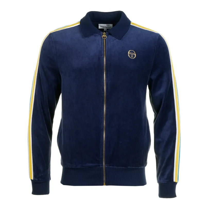 Monte Velour Track Jacket Maritime Blue / Mango Mint made by Sergio Tacchini