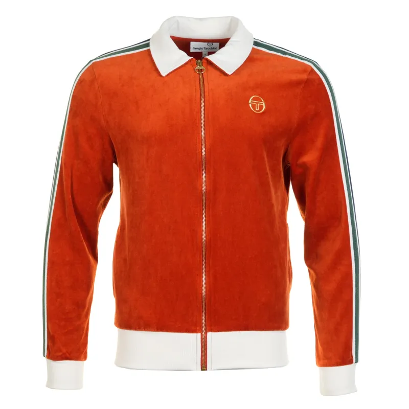 Monte Velour Track Jacket Rooibos Tea / Gardenia sold by RAGAZZI