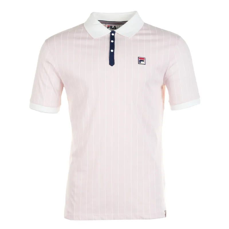 BB1 Classic Vintage Striped Polo Shirt Pale Lilac made by Fila