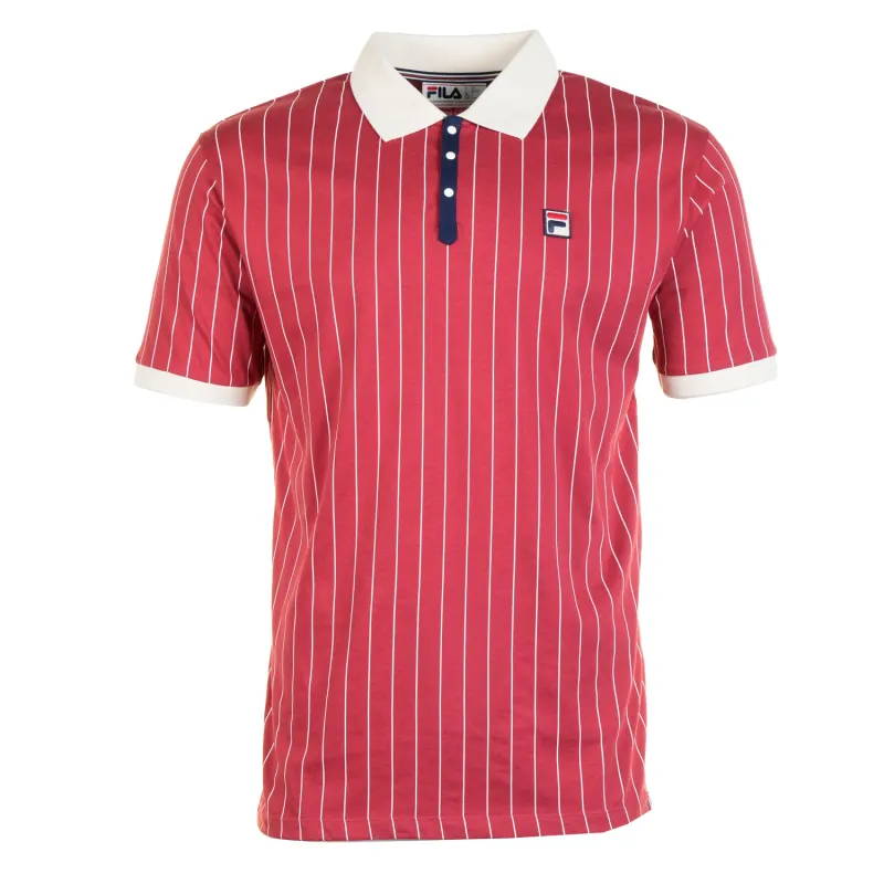 BB1 Classic Vintage Striped Polo Shirt Garnet made by Fila