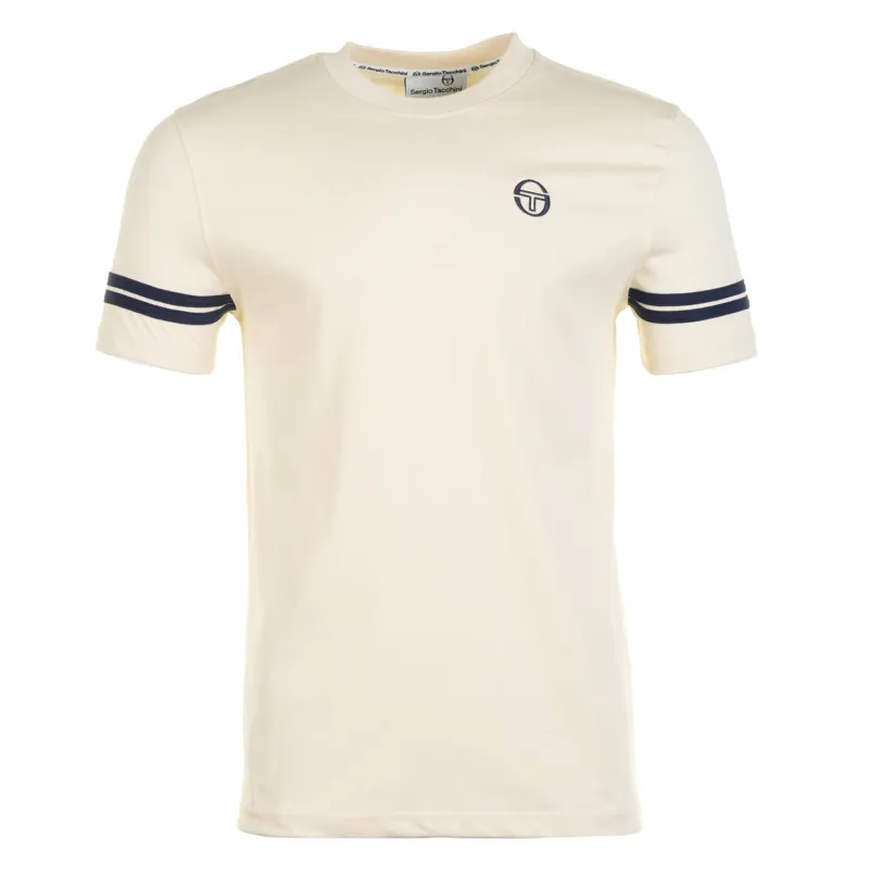 Grello Crew Neck T Shirt Sandshell Maritime Blue made by Sergio Tacchini