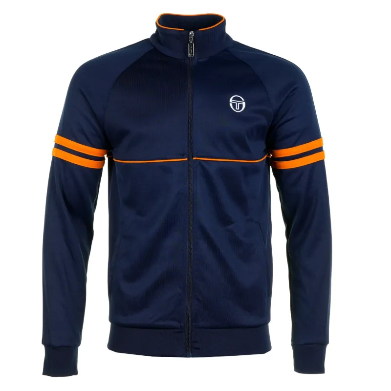 Orion TJ Track Jacket Maritime Blue Orange Pepper made by Sergio Tacchini