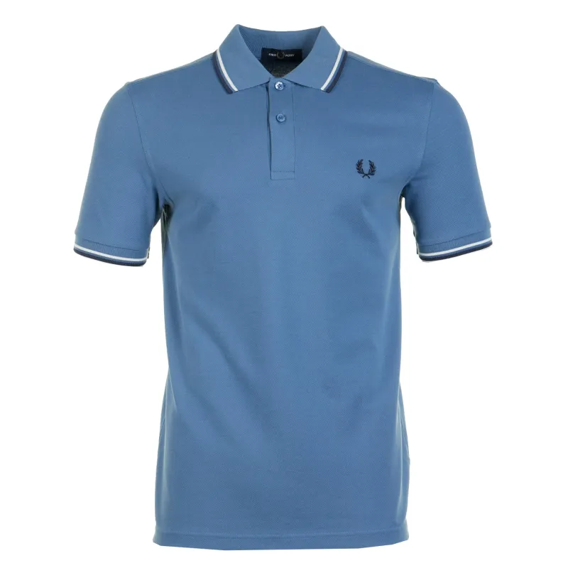 Twin Tipped Polo Shirt Ace Blue made by Fred Perry