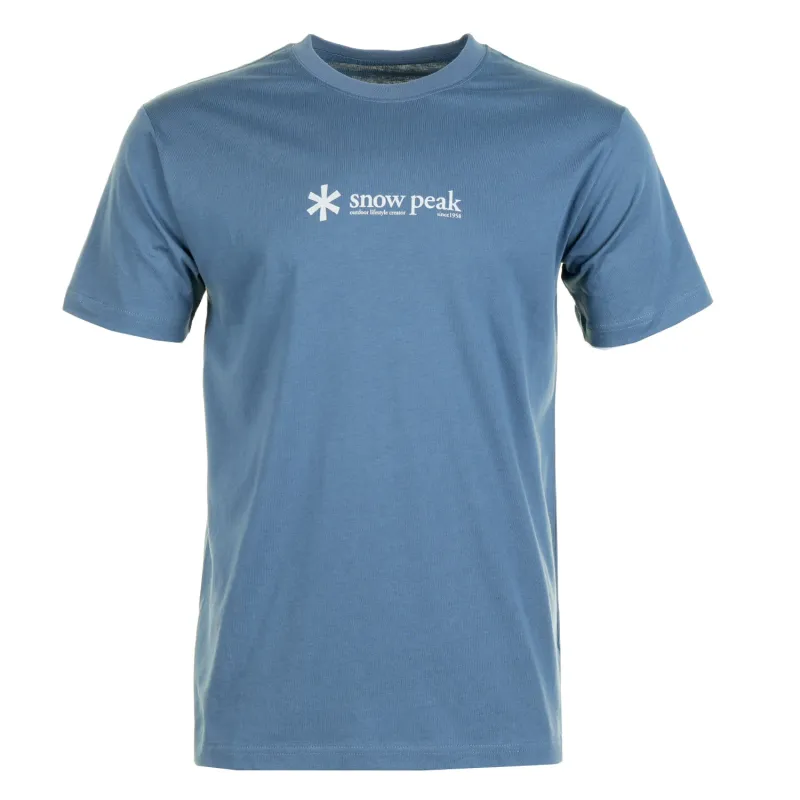 Centre Logo T Shirt Blue made by Snow Peak