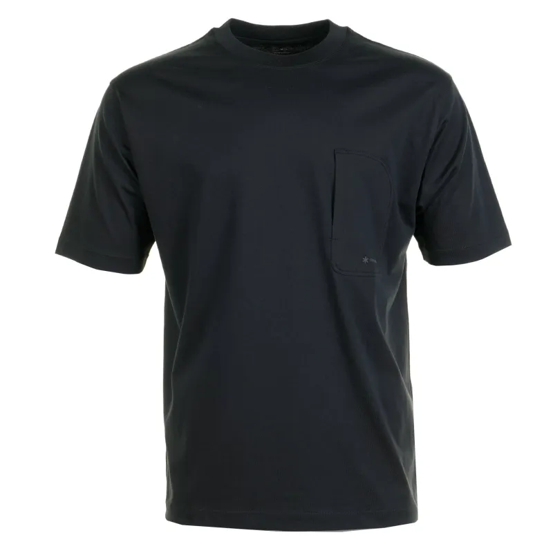 Mercerised Pocket T Shirt Black made by Snow Peak