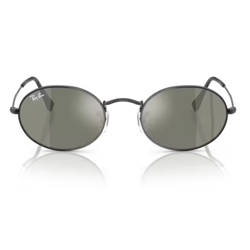 Oval Flat Lenses Black / Grey Mirror Bronze made by Ray-Ban