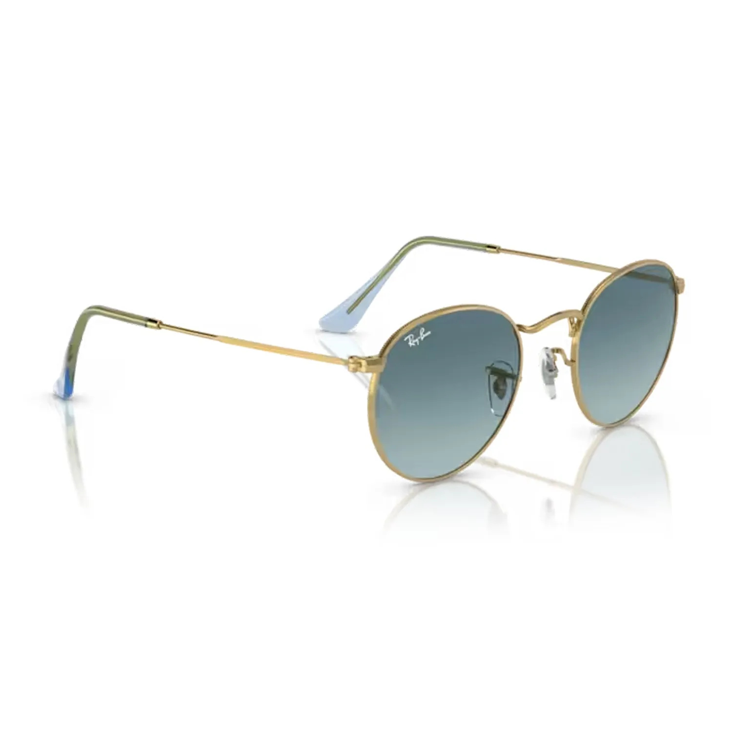Round Metal Flat Lenses Gold / Blue Gradient Grey sold by RAGAZZI product image thumbnail 2