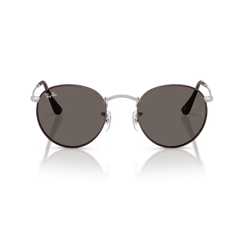 Round Metal Matte Havana Matte Silver / Dark Grey made by Ray-Ban
