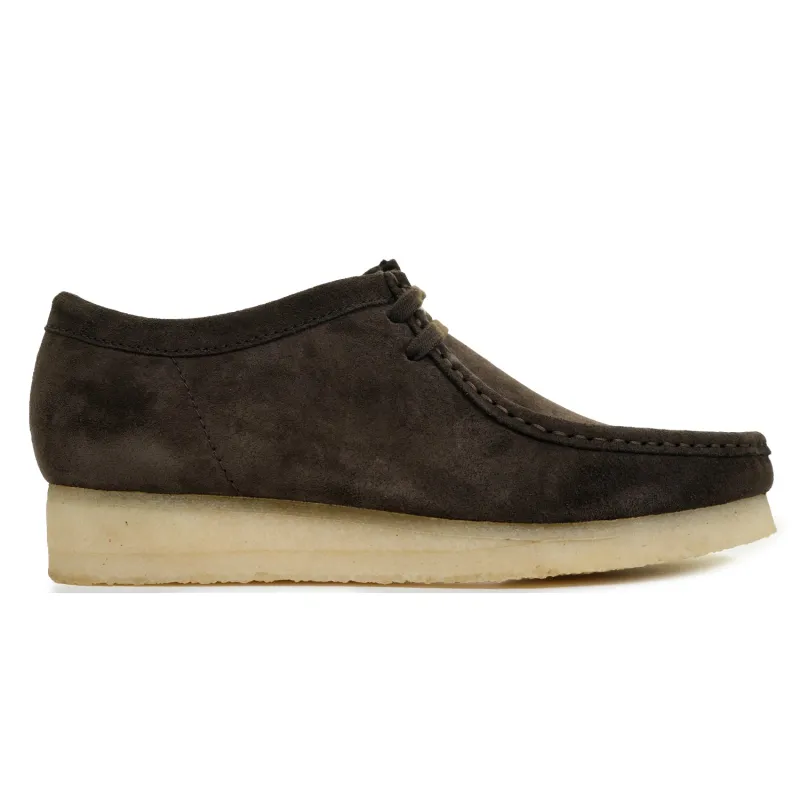 Wallabee Shoe Dark Brown Suede made by Clarks