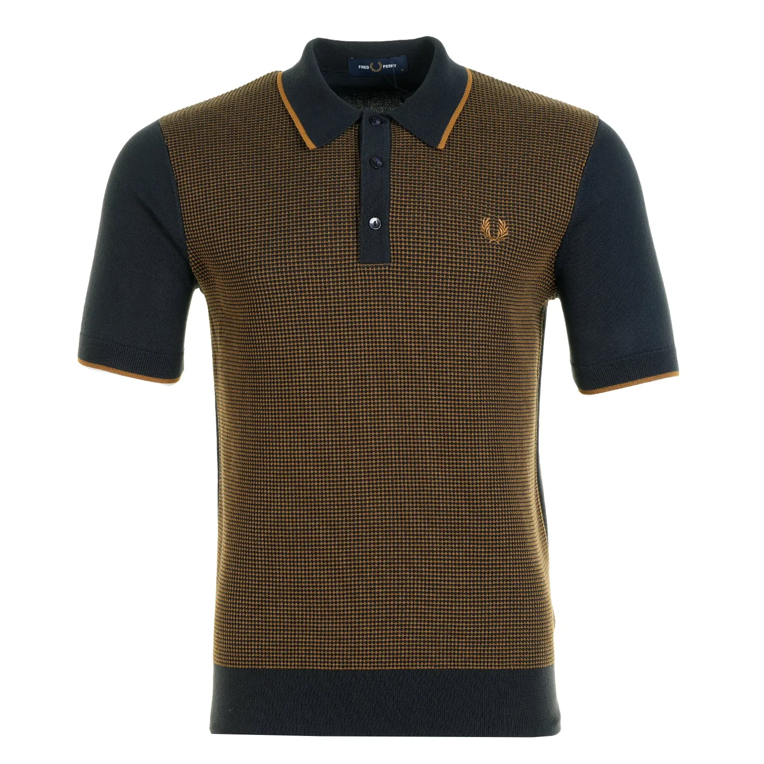 Tonic Waffle Knitted Polo Shirt Navy sold by RAGAZZI