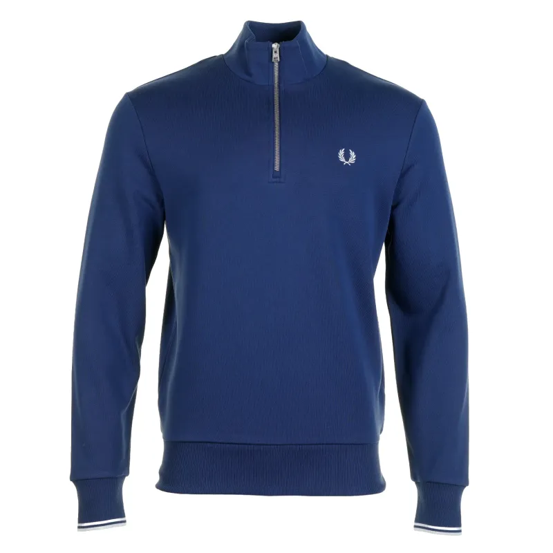 Half Zip Sweatshirt French Navy made by Fred Perry