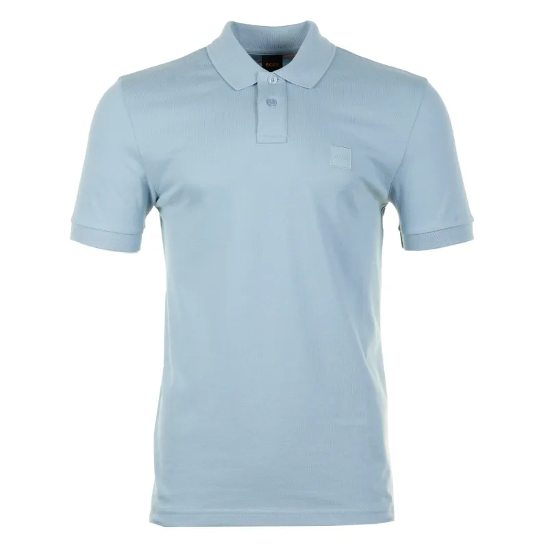 Passenger Short Sleeve Polo Shirt 458 Pastel Blue made by BOSS ORANGE