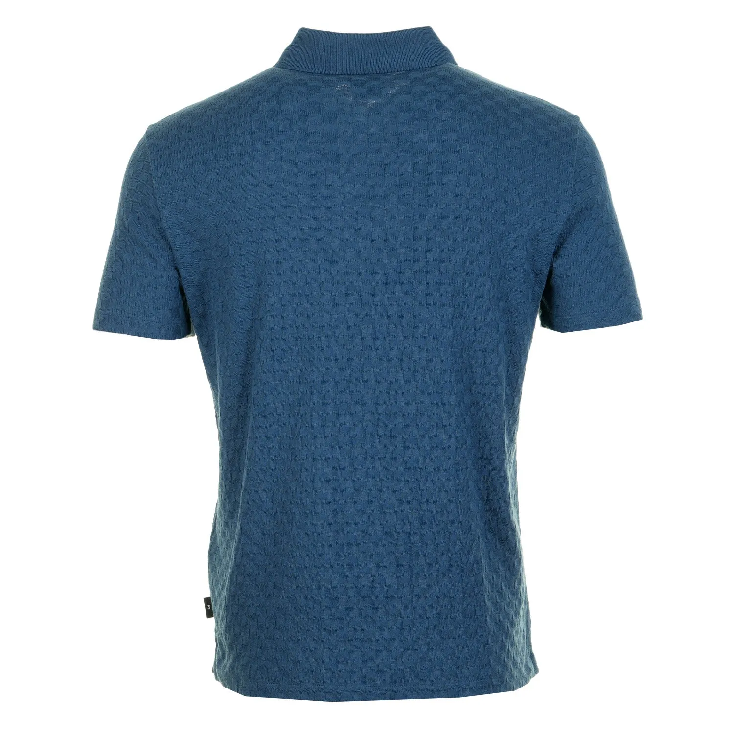 Short Sleeve Zip Textured Polo Shirt Indigo sold by RAGAZZI product image thumbnail 2